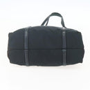 PRADA Tote Bag Nylon Leather Black Silver Auth bs31865-5