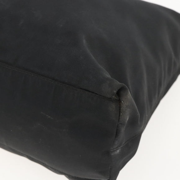 PRADA Tote Bag Nylon Black Silver Auth bs31866