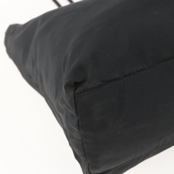 PRADA Tote Bag Nylon Black Silver Auth bs31866