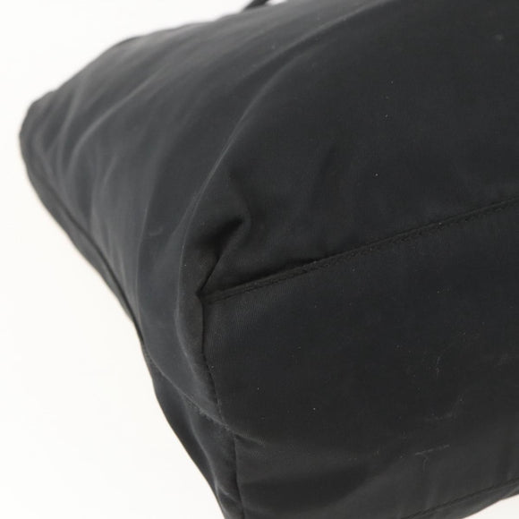 PRADA Tote Bag Nylon Black Silver Auth bs31866