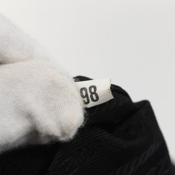 PRADA Tote Bag Nylon Black Silver Auth bs31866