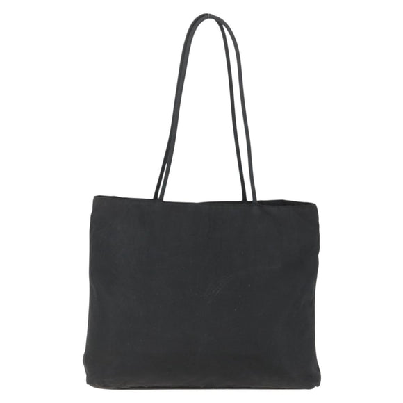 PRADA Tote Bag Nylon Black Silver Auth bs31866
