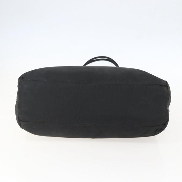 PRADA Tote Bag Nylon Black Silver Auth bs31866