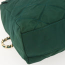 PRADA Chain Shoulder Bag Nylon Green Gold Auth bs31867-16