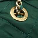 PRADA Chain Shoulder Bag Nylon Green Gold Auth bs31867-18