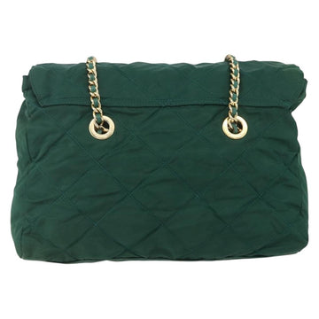 PRADA Chain Shoulder Bag Nylon Green Gold Auth bs31867 - 0