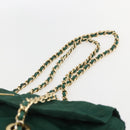 PRADA Chain Shoulder Bag Nylon Green Gold Auth bs31867-8