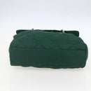 PRADA Chain Shoulder Bag Nylon Green Gold Auth bs31867-5