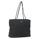 PRADA Tote Bag Nylon Black Silver Auth bs31869-1