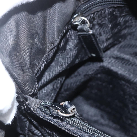 PRADA Tote Bag Nylon Black Silver Auth bs31869