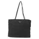 PRADA Tote Bag Nylon Black Silver Auth bs31869-2