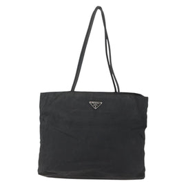 PRADA Tote Bag Nylon Black Silver Auth bs31869 - 0