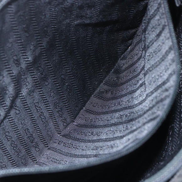 PRADA Tote Bag Nylon Black Silver Auth bs31869