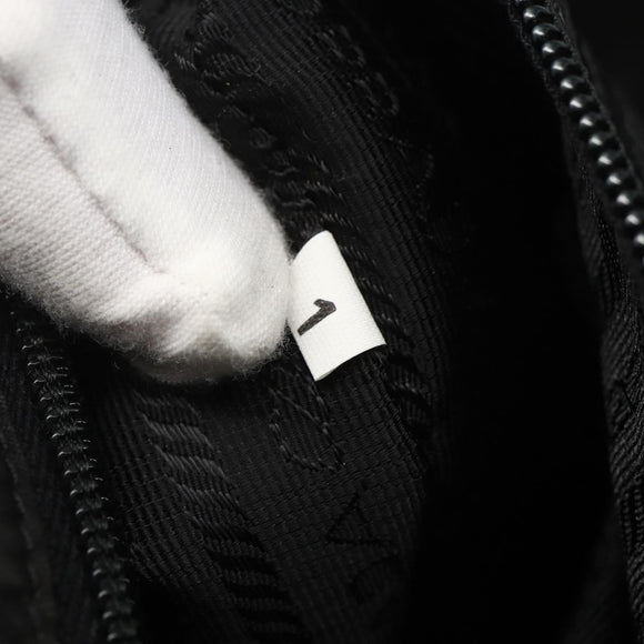 PRADA Tote Bag Nylon Black Silver Auth bs31869