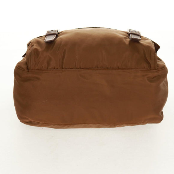 PRADA Shoulder Bag Nylon Brown Silver Auth bs31870