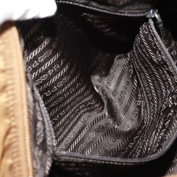 PRADA Shoulder Bag Nylon Brown Silver Auth bs31870