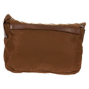 PRADA Shoulder Bag Nylon Brown Silver Auth bs31870-2