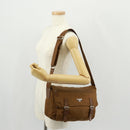 PRADA Shoulder Bag Nylon Brown Silver Auth bs31870-32