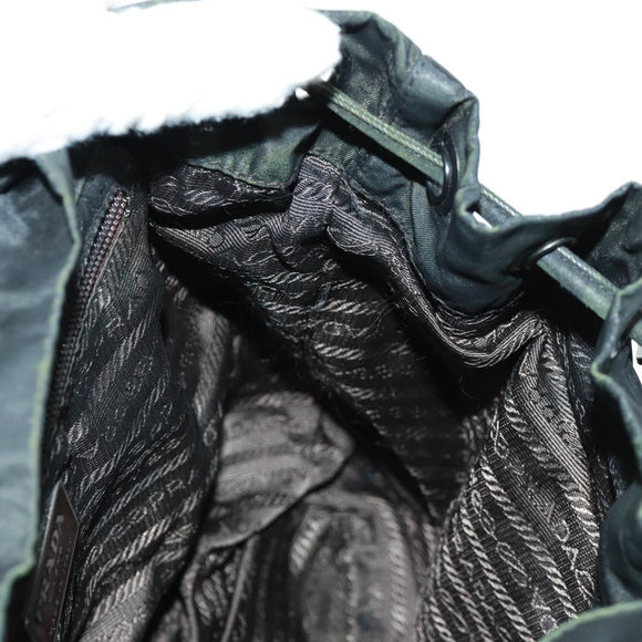 PRADA Backpack Nylon Green Silver Auth bs31871