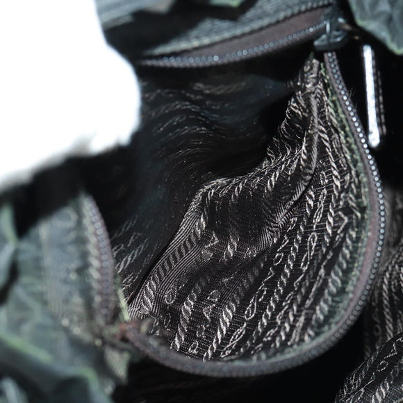 PRADA Backpack Nylon Green Silver Auth bs31871