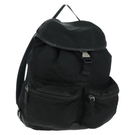 PRADA Backpack Nylon Black Silver Auth bs31873