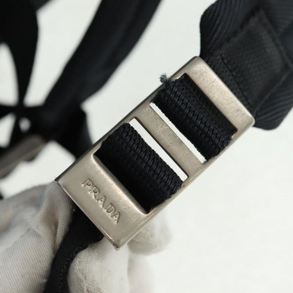 PRADA Backpack Nylon Black Silver Auth bs31873