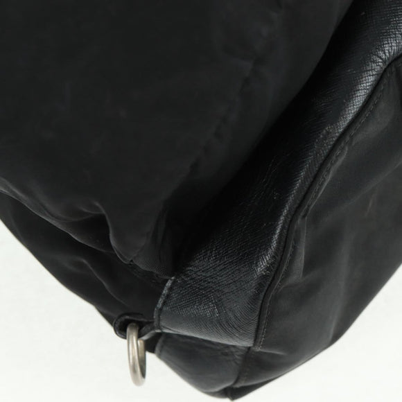 PRADA Backpack Nylon Black Silver Auth bs31873