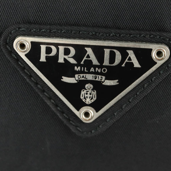 PRADA Backpack Nylon Black Silver Auth bs31873