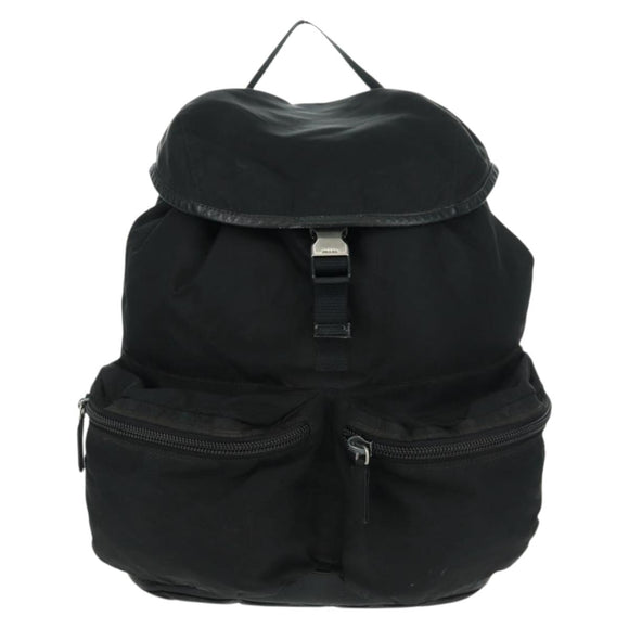 PRADA Backpack Nylon Black Silver Auth bs31873