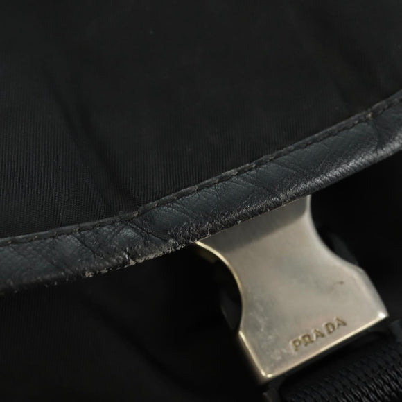 PRADA Backpack Nylon Black Silver Auth bs31873