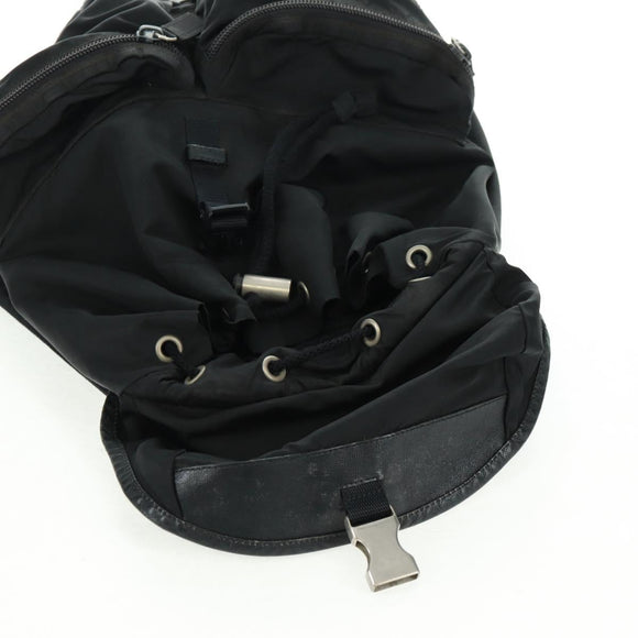 PRADA Backpack Nylon Black Silver Auth bs31873