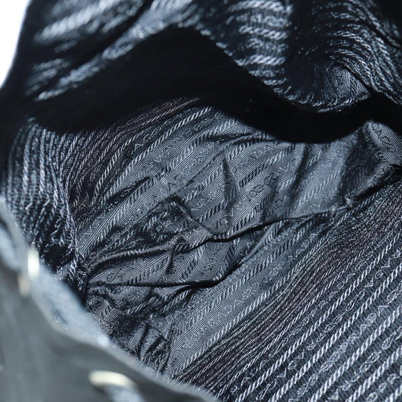 PRADA Backpack Nylon Black Silver Auth bs31873