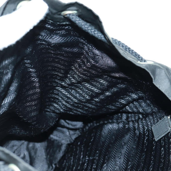 PRADA Backpack Nylon Black Silver Auth bs31873