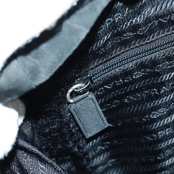 PRADA Backpack Nylon Black Silver Auth bs31873