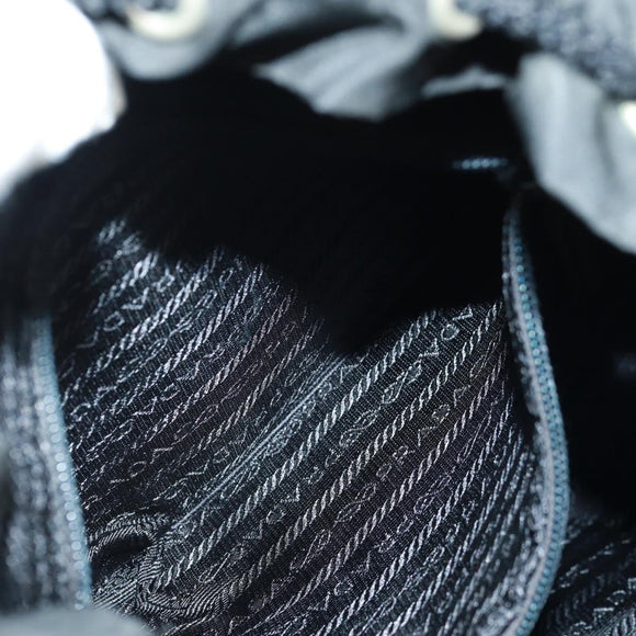 PRADA Backpack Nylon Black Silver Auth bs31873