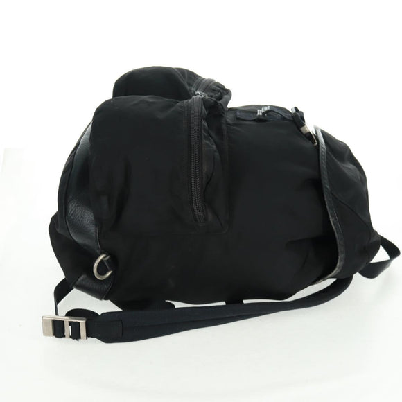 PRADA Backpack Nylon Black Silver Auth bs31873