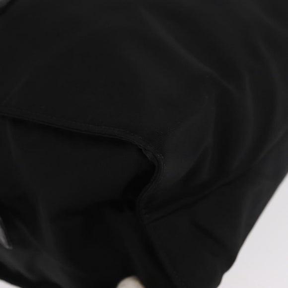 PRADA Shoulder Bag Nylon Leather Black Silver Auth bs31874