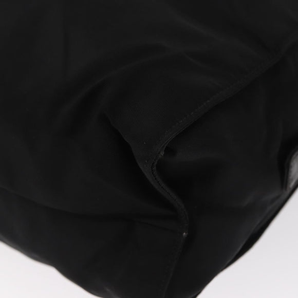 PRADA Shoulder Bag Nylon Leather Black Silver Auth bs31874