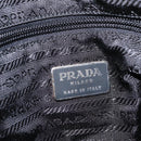 PRADA Shoulder Bag Nylon Leather Black Silver Auth bs31874-18