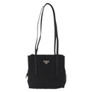 PRADA Shoulder Bag Nylon Leather Black Silver Auth bs31874-13