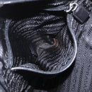 PRADA Shoulder Bag Nylon Leather Black Silver Auth bs31874-22