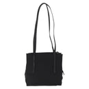 PRADA Shoulder Bag Nylon Leather Black Silver Auth bs31874-2