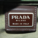 PRADA Shoulder Bag Nylon Khaki Silver Auth bs31875-20