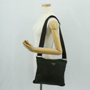 PRADA Shoulder Bag Nylon Khaki Silver Auth bs31875-23
