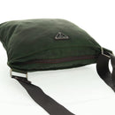 PRADA Shoulder Bag Nylon Khaki Silver Auth bs31875-6