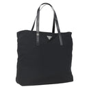 PRADA Tote Bag Nylon Black Silver Auth bs31878-1