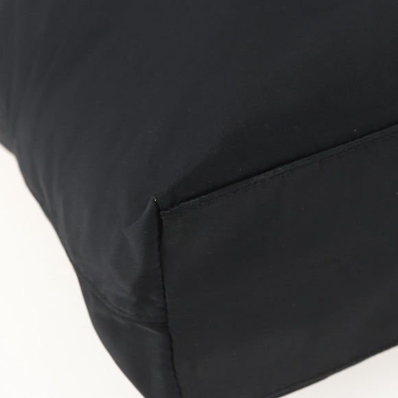 PRADA Tote Bag Nylon Black Silver Auth bs31878