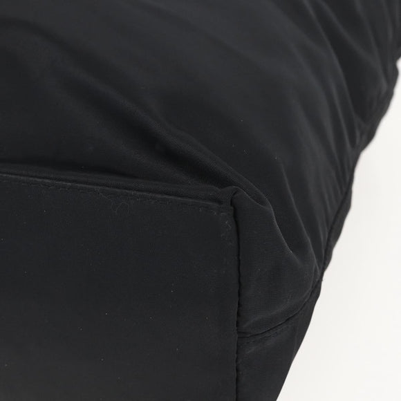 PRADA Tote Bag Nylon Black Silver Auth bs31878