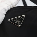 PRADA Tote Bag Nylon Black Silver Auth bs31878-14
