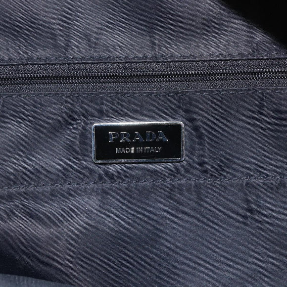 PRADA Tote Bag Nylon Black Silver Auth bs31878